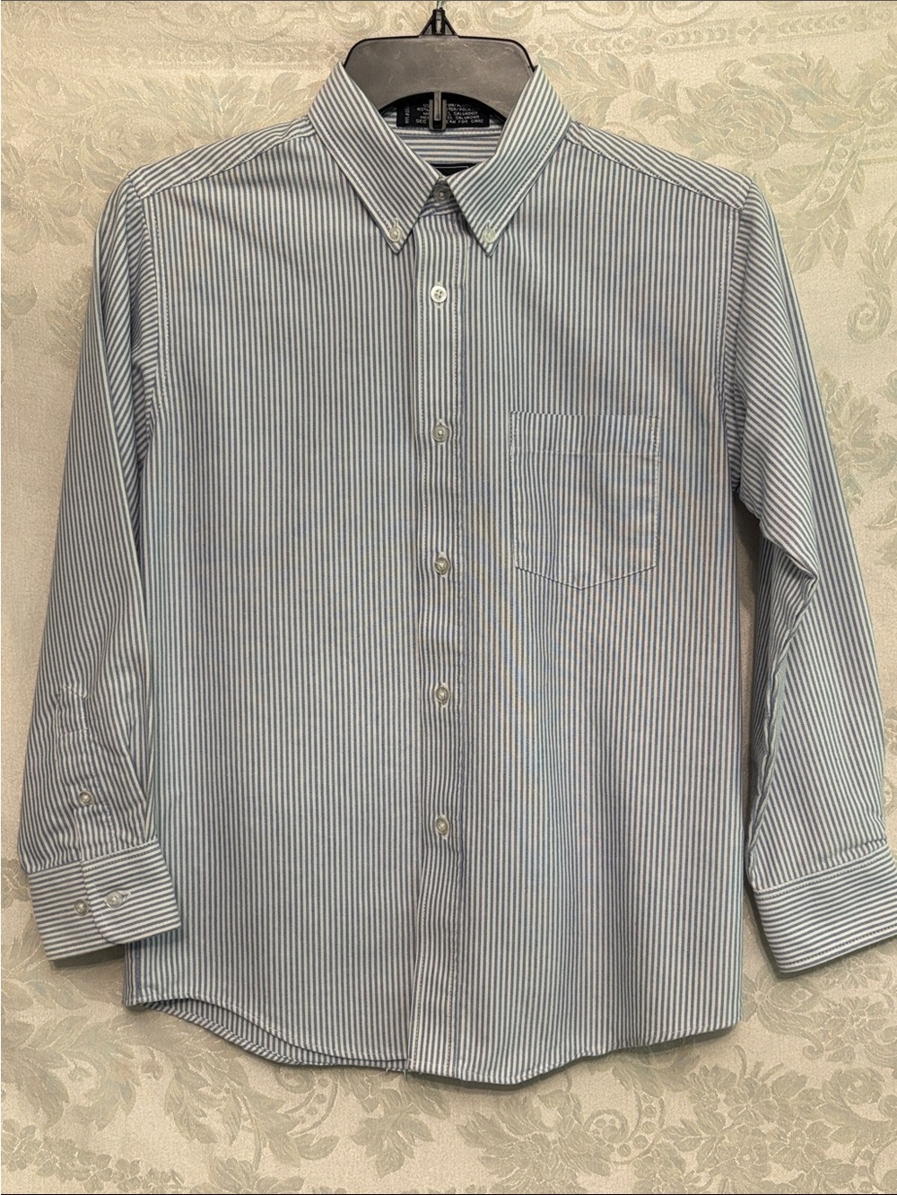 Dockers Oxford Blue and White Striped Button-Down Shirt Boys 12
